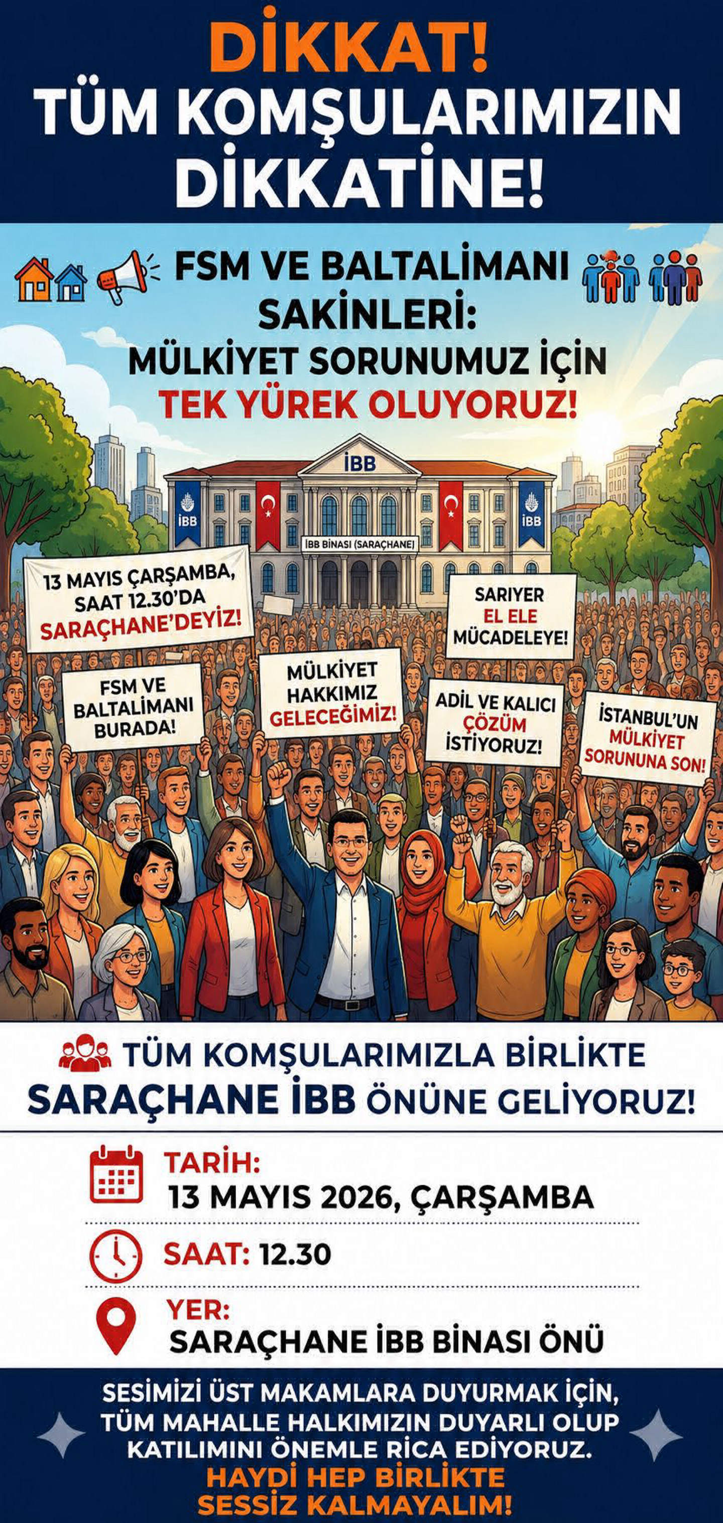 Baltalimanı ve FSM Sakinleri İçin İBB Önünde Toplanıyoruz