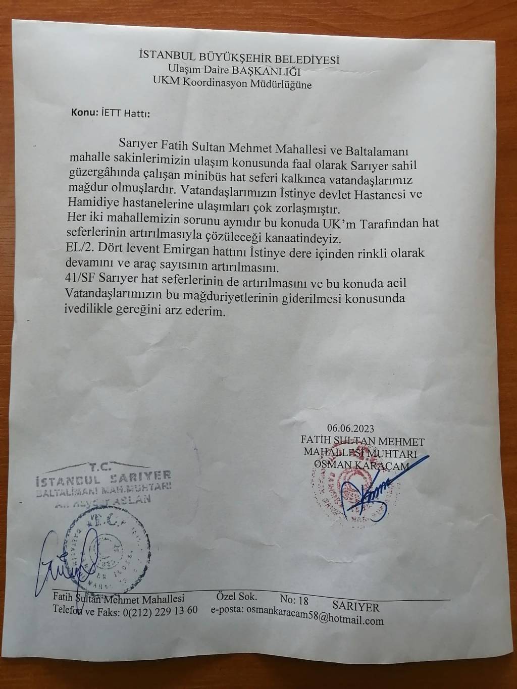 Beyaz Şapka Minibüs Hattının Kaldırılması
